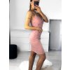 Šaty elegantní letní na ramínka dámské (S/M ONE SIZE) ITALSKÁ MÓDA IMWB23129/DU (Velikost S/M/L, Barva Černá)