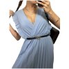 Šaty skládané s páskem bez rukávu dámské (S/M ONE SIZE) ITALSKá MóDA IM423074/DU