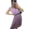 Šaty skládané s páskem bez rukávu dámské (S/M ONE SIZE) ITALSKá MóDA IM423074/DU