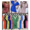 Šaty letní krátký rukáv dámské (S/M ONE SIZE) ITALSKÁ MÓDA IMWB23143/DU (Velikost S/M/L, Barva béžová)