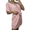 Šaty letní krátký rukáv dámské (S/M ONE SIZE) ITALSKÁ MÓDA IMWB23143/DU (Velikost S/M/L, Barva béžová)