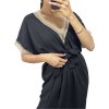 Šaty letní krátký rukáv dámské (S/M ONE SIZE) ITALSKÁ MÓDA IMWB23143/DU (Velikost S/M/L, Barva béžová)
