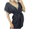 Šaty letní krátký rukáv dámské (S/M ONE SIZE) ITALSKÁ MÓDA IMWB23143/DU (Velikost S/M/L, Barva béžová)