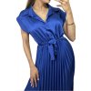 Šaty letní dlouhé košilové krátký rukáv dámské (S/M ONE SIZE) ITALSKÁ MÓDA IMM23U8991/DU (Velikost S/M/L, Barva růžová starorůžová)