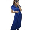 Šaty letní dlouhé košilové krátký rukáv dámské (S/M ONE SIZE) ITALSKÁ MÓDA IMM23U8991/DU (Velikost S/M/L, Barva růžová starorůžová)
