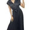 Šaty letní dlouhé košilové krátký rukáv dámské (S/M ONE SIZE) ITALSKÁ MÓDA IMM23U8991/DU (Velikost S/M/L, Barva růžová starorůžová)