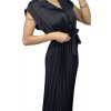 Šaty letní dlouhé košilové krátký rukáv dámské (S/M ONE SIZE) ITALSKÁ MÓDA IMM23U8991/DU (Velikost S/M/L, Barva růžová starorůžová)