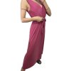 Šaty dlouhé společenské na ramínka dámské (S/M ONE SIZE) ITALSKÁ MÓDA IMM235602/DU (Velikost S/M/L, Barva béžová)
