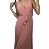 Šaty dlouhé společenské na ramínka dámské (S/M ONE SIZE) ITALSKÁ MÓDA IMM235602/DU (Velikost S/M/L, Barva béžová)