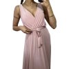Šaty dlouhé společenské na ramínka dámské (S/M ONE SIZE) ITALSKÁ MÓDA IMM235602/DU (Velikost S/M/L, Barva béžová)