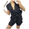 Overal letní krátký rukáv dámský (S/M ONE SIZE) ITALSKÁ MÓDA IMWB236490/DU (Velikost S/M/L, Barva béžová)