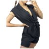 Overal letní krátký rukáv dámský (S/M ONE SIZE) ITALSKÁ MÓDA IMWB236490/DU (Velikost S/M/L, Barva béžová)
