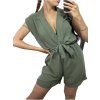 Overal letní krátký rukáv dámský (S/M ONE SIZE) ITALSKÁ MÓDA IMWB236490/DU (Velikost S/M/L, Barva béžová)