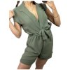 Overal letní krátký rukáv dámský (S/M ONE SIZE) ITALSKÁ MÓDA IMWB236490/DU (Velikost S/M/L, Barva béžová)