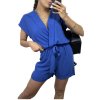Overal letní krátký rukáv dámský (S/M ONE SIZE) ITALSKÁ MÓDA IMWB236490/DU (Velikost S/M/L, Barva béžová)