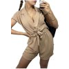 Overal letní krátký rukáv dámský (S/M ONE SIZE) ITALSKÁ MÓDA IMWB236490/DU (Velikost S/M/L, Barva béžová)