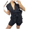 Overal letní krátký rukáv dámský (S/M ONE SIZE) ITALSKÁ MÓDA IMWB236490/DU (Velikost S/M/L, Barva béžová)