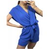 Overal letní krátký rukáv dámský (S/M ONE SIZE) ITALSKÁ MÓDA IMWB236490/DU (Velikost S/M/L, Barva béžová)