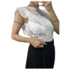 Body elegantní krajkové bez rukávů dámské (S/M ONE SIZE) ITALSKÁ MÓDA IMM23ZO2652/DU (Velikost S/M/L, Barva béžová)