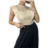 Body elegantní krajkové bez rukávů dámské (S/M ONE SIZE) ITALSKÁ MÓDA IMM23ZO2652/DU (Velikost S/M/L, Barva béžová)