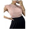Body elegantní krajkové bez rukávů dámské (S/M ONE SIZE) ITALSKÁ MÓDA IMM23ZO2652/DU (Velikost S/M/L, Barva béžová)