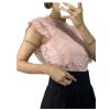 Body elegantní krajkové bez rukávů dámské (S/M ONE SIZE) ITALSKÁ MÓDA IMM23ZO2652/DU (Velikost S/M/L, Barva béžová)