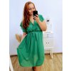Šaty letní šifonové krátký rukáv dámská nadrozměr (XL/2XL ONE SIZE) ITALSKÁ MÓDA IMWGM231414/DUR (Velikost XL/2XL, Barva béžová)