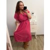 Šaty letní šifonové krátký rukáv dámská nadrozměr (XL/2XL ONE SIZE) ITALSKÁ MÓDA IMWGM231414/DUR (Velikost XL/2XL, Barva béžová)