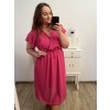 Šaty letní šifonové krátký rukáv dámská nadrozměr (XL/2XL ONE SIZE) ITALSKÁ MÓDA IMWGM231414/DUR (Velikost XL/2XL, Barva béžová)
