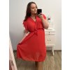 Šaty letní šifonové krátký rukáv dámská nadrozměr (XL/2XL ONE SIZE) ITALSKÁ MÓDA IMWGM231414/DUR (Velikost XL/2XL, Barva béžová)