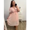 Šaty letní šifonové krátký rukáv dámská nadrozměr (XL/2XL ONE SIZE) ITALSKÁ MÓDA IMWGM231414/DUR (Velikost XL/2XL, Barva béžová)