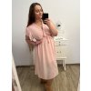 Šaty letní šifonové krátký rukáv dámská nadrozměr (XL/2XL ONE SIZE) ITALSKÁ MÓDA IMWGM231414/DUR (Velikost XL/2XL, Barva béžová)