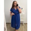 Šaty letní šifonové krátký rukáv dámská nadrozměr (XL/2XL ONE SIZE) ITALSKÁ MÓDA IMWGM231414/DUR (Velikost XL/2XL, Barva béžová)