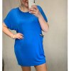 šaty oversize krátký rukáv dámská (XXL/5XL ONE SIZE) ITALSKá MóDA IM4211207/DR (Velikost 2XL-5XL, Barva Černá)