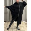 Šaty mikinové s kapucí dlouhý rukáv dámské (XL/3XL ONE SIZE) ITALSKÁ MÓDA IM4212007/DR