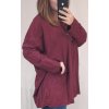 Tričko tunika s přívěškem dlouhý rukáv dámská (3XL/5XL ONE SIZE) ITALSKá MóDA IM321588/DR