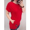 Tunika oversize krátký rukáv dámská (L/XL ONE SIZE) ITALSKÁ MÓDA IMD21472/DR (Velikost S/M/L, Barva červená)