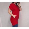 Tunika oversize krátký rukáv dámská (L/XL ONE SIZE) ITALSKÁ MÓDA IMD21472/DR (Velikost S/M/L, Barva červená)