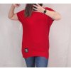 Tunika oversize krátký rukáv dámská (L/XL ONE SIZE) ITALSKÁ MÓDA IMD21472/DR (Velikost S/M/L, Barva červená)