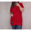 Tunika oversize krátký rukáv dámská (L/XL ONE SIZE) ITALSKÁ MÓDA IMD21472/DR (Velikost S/M/L, Barva červená)