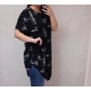Tunika oversize krátký rukáv dámské (XL/2XL ONE SIZE) ITALSKÁ MÓDA IM422361/DR (Velikost XL/2XL, Barva Černá)