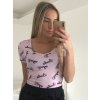 Body krátký rukáv dámské (S/M ONE SIZE) ITALSKÁ MÓDA IMM22418/DR