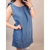 Šaty na ramínka riflové dámské (L/XL ONE SIZE) ITALSKÁ MÓDA IM722SYNDY/DR (Velikost S/M/L, Barva modrá)