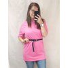 Tričko krátký rukáv s páskem OVERSIZE dámské (XL/2XL ONE SIZE) ITALSKÁ MÓDA IMP21114