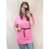 Tričko krátký rukáv s páskem OVERSIZE dámské (XL/2XL ONE SIZE) ITALSKÁ MÓDA IMP21114