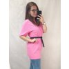 Tričko krátký rukáv s páskem OVERSIZE dámské (XL/2XL ONE SIZE) ITALSKÁ MÓDA IMP21114