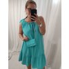 Šaty letní s kabelkou bez rukávu dámské (L/XL ONE SIZE) ITALSKá MóDA IM422680/DR (Velikost S/M/L, Barva červená)
