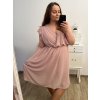 Šaty krátký rukáv dámské nadrozměr (XL/2XL/3XL ONE SIZE) ITALSKá MóDA IM423ANTONIA/DU (Velikost 2XL/3XL, Barva bílá)