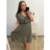 Šaty krátký rukáv dámské nadrozměr (XL/2XL/3XL ONE SIZE) ITALSKá MóDA IM423ANTONIA/DU (Velikost 2XL/3XL, Barva bílá)
