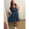 Šaty krátký rukáv dámské nadrozměr (XL/2XL/3XL ONE SIZE) ITALSKá MóDA IM423ANTONIA/DU